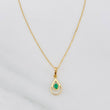 Set Cadena Veneciana + Dije Doble Lagrima Esmeralda 0.05pts / 1.5g / 40.05cm Oro Amarillo 18K