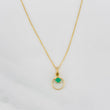 Set Cadena Veneciana + Dije Circular Esmeralda 0.05pts / 1.35g / 40.05cm Oro Amarillo 18K