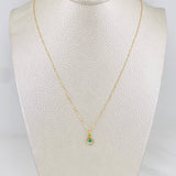 Set Cadena Veneciana + Dije Circular Esmeralda 0.05pts / 1.35g / 40.05cm Oro Amarillo 18K