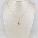 Set Cadena Veneciana + Dije Mariposa Esmeralda 0.04pts / 1.5g / 40.05cm Oro Amarillo 18K