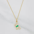 Set Cadena Veneciana + Dije Mariposa Esmeralda 0.04pts / 1.5g / 40.05cm Oro Amarillo 18K