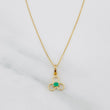 Set Cadena Veneciana + Dije Flor Esmeralda 0.06pts / 1.35g / 40cm Oro Amarillo 18K