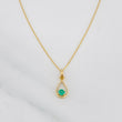 Set Cadena Veneciana + Dije Lagrima Esmeralda 0.07pts / 1.4g / 40cm Oro Amarillo 18K