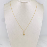 Set Cadena Veneciana + Dije Lagrima Esmeralda 0.07pts / 1.4g / 40cm Oro Amarillo 18K