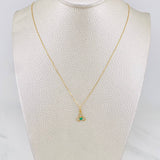Set Cadena Veneciana + Dije Flor Esmeralda 0.06pts / 1.35g / 40cm Oro Amarillo 18K