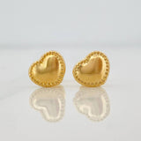 Topos Corazon Bordeado 0.7g / 7.5mm Oro Amarillo 18K