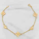 Pulso Aro Seguido Trebol 3.15g / 19cm / 1.65mm Oro Amarillo 18K