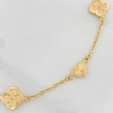 Pulso Aro Seguido Trebol 3.15g / 19cm / 1.65mm Oro Amarillo 18K
