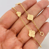Pulso Aro Seguido Trebol 3.15g / 19cm / 1.65mm Oro Amarillo 18K