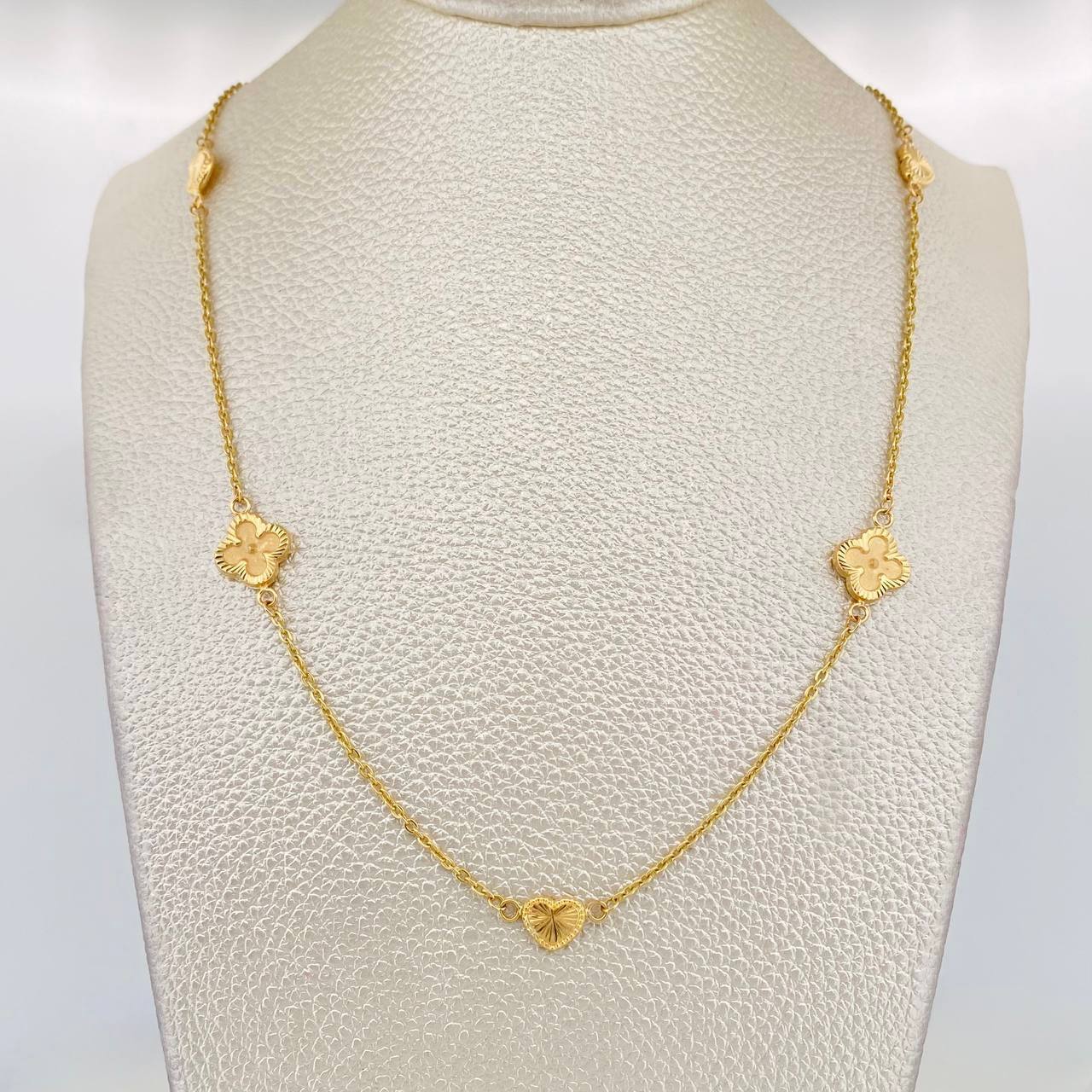 Cadena Aro Seguido Trebol 5.7g / 50cm / 1.55mm Oro Amarillo 18K