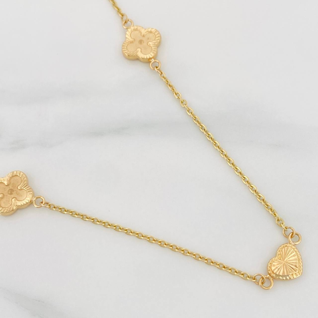 Cadena Aro Seguido Trebol 5.7g / 50cm / 1.55mm Oro Amarillo 18K