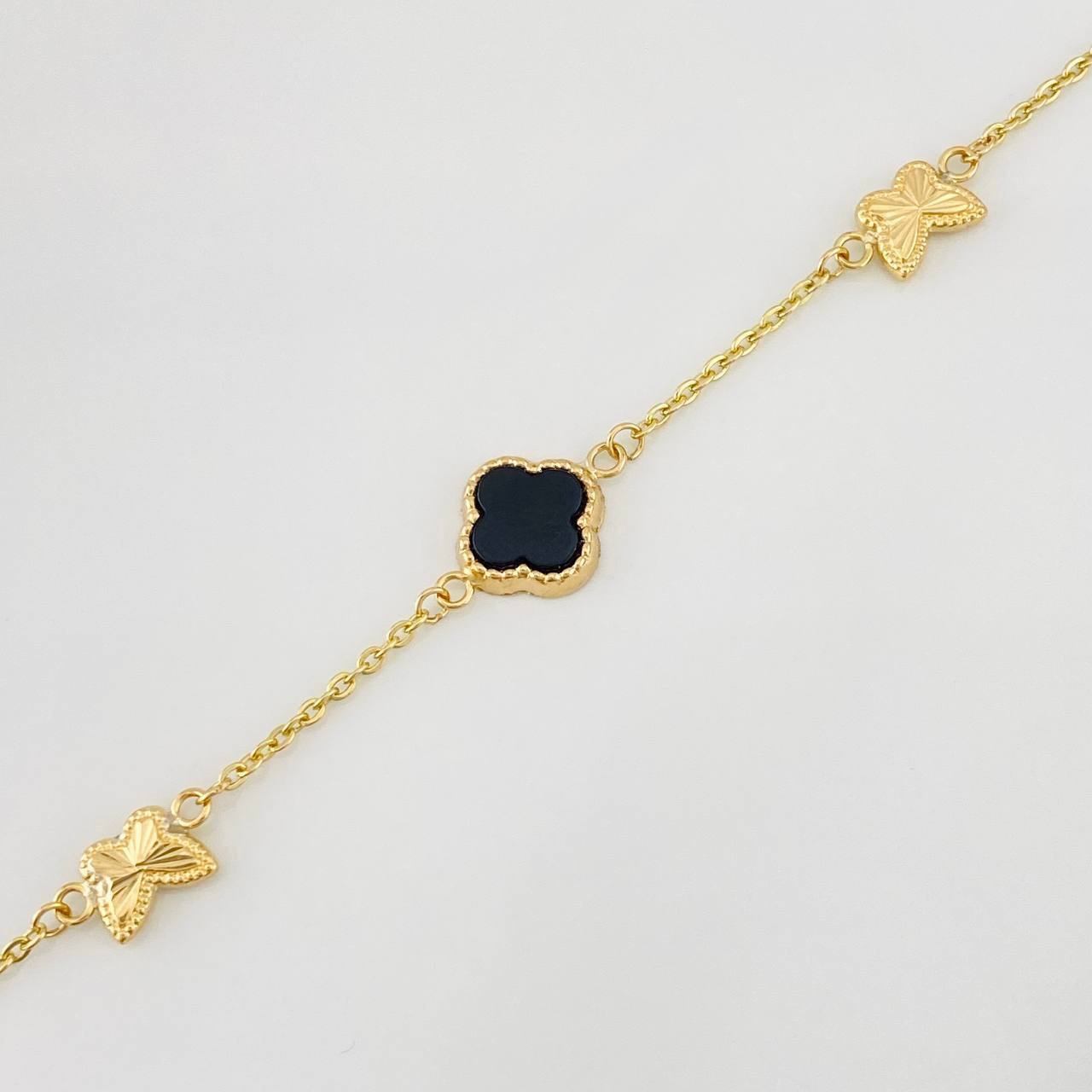 Pulso Aro Seguido Trebol 3.45g / 18.05cm / 1.66mm Oro Amarillo 18K