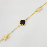 Pulso Aro Seguido Trebol 3.45g / 18.05cm / 1.66mm Oro Amarillo 18K