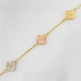 Pulso Aro Seguido Trebol 3.5g / 19cm / 1.73mm Tres Oros 18K