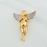 Dije Angel De La Guarda 4.5 g / 3 cm Dos Oros Amarillo Blanco 18K