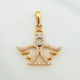 Dije Angel 2.1 g / 3 cm Dos Oros Amarillo Blanco 18K