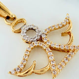 Dije Angel 2.1 g / 3 cm Dos Oros Amarillo Blanco 18K