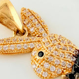 Dije Conejo 2.1 g / 2.2 cm Dos Oros Negro Amarillo 18K