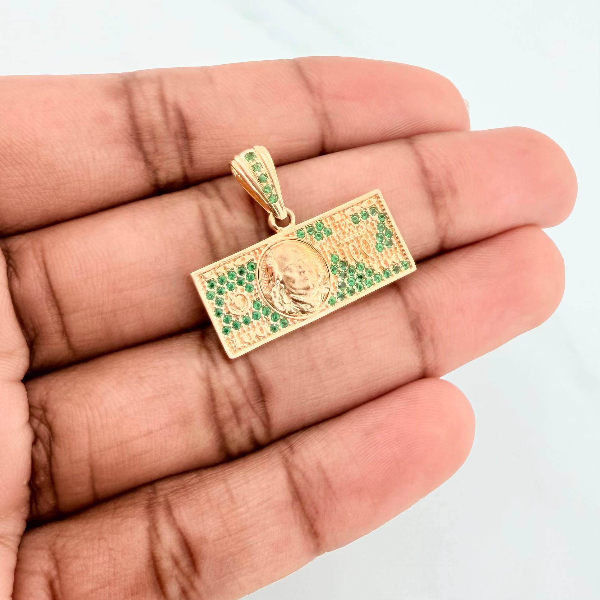 Dije Billete Dolar 3.45 g / 2.5 cm Oro Amarillo 18K