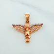 Dije Angel De La Guarda 2.75 g / 2.5 cm  Dos Oros Blanco Rosa 18K