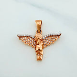 Dije Angel De La Guarda 2.75 g / 2.5 cm  Dos Oros Blanco Rosa 18K