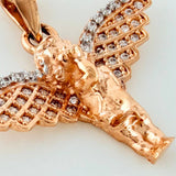 Dije Angel De La Guarda 2.75 g / 2.5 cm  Dos Oros Blanco Rosa 18K
