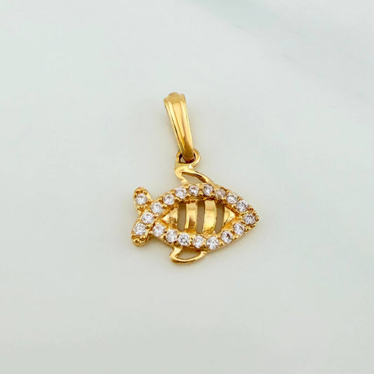 Dije  Esqueleto Pez 1.05 g / 2 cm Oro Amarillo 18K