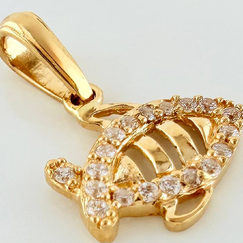 Dije  Esqueleto Pez 1.05 g / 2 cm Oro Amarillo 18K