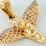 Dije Angel De La Guarda 2.8 g / 2.5 cm Dos Oros Amarillo Blanco 18K