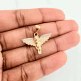Dije Angel De La Guarda 2.8 g / 2.5 cm Dos Oros Amarillo Blanco 18K
