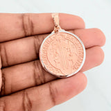 Dije San Benito 13.7 g / 4 cm Dos Oros Blanco Rosa 18K
