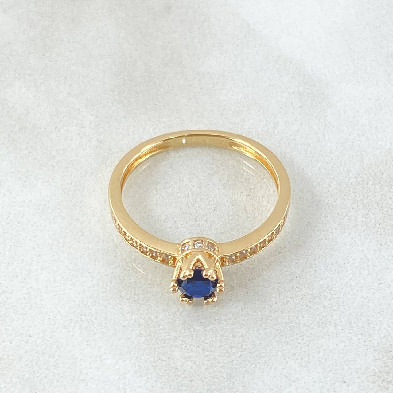 Anillo Solitario Coronado 2.15gr / T8 1/2 / Oro 18K