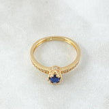 Anillo Solitario Coronado 2.15gr / T8 1/2 / Oro 18K