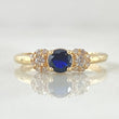 Anillo Solitario Copos Laterales 1.5gr / T4 1/2 / Oro 18K