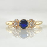 Anillo Solitario Copos Laterales 1.5gr / T4 1/2 / Oro 18K