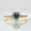 Anillo Solitario Halo Corazón 1.9gr / T9 / Oro 18K
