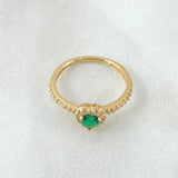 Anillo Solitario Halo Corazón 1.8gr / T5 1/4 / Oro 18K ©