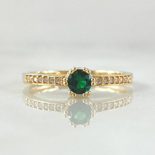 Anillo Solitario Coronado 1.75gr / T4 1/4 / Oro 18K