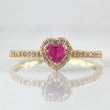Anillo Solitario Halo Corazón 1.9gr / T7 1/4 / Oro 18K