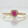 Anillo Solitario Halo Corazón 1.85gr / T5 3/4 / Oro 18K