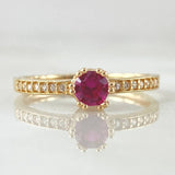 Anillo Solitario Coronado 2.2gr / T9 / Oro 18K *