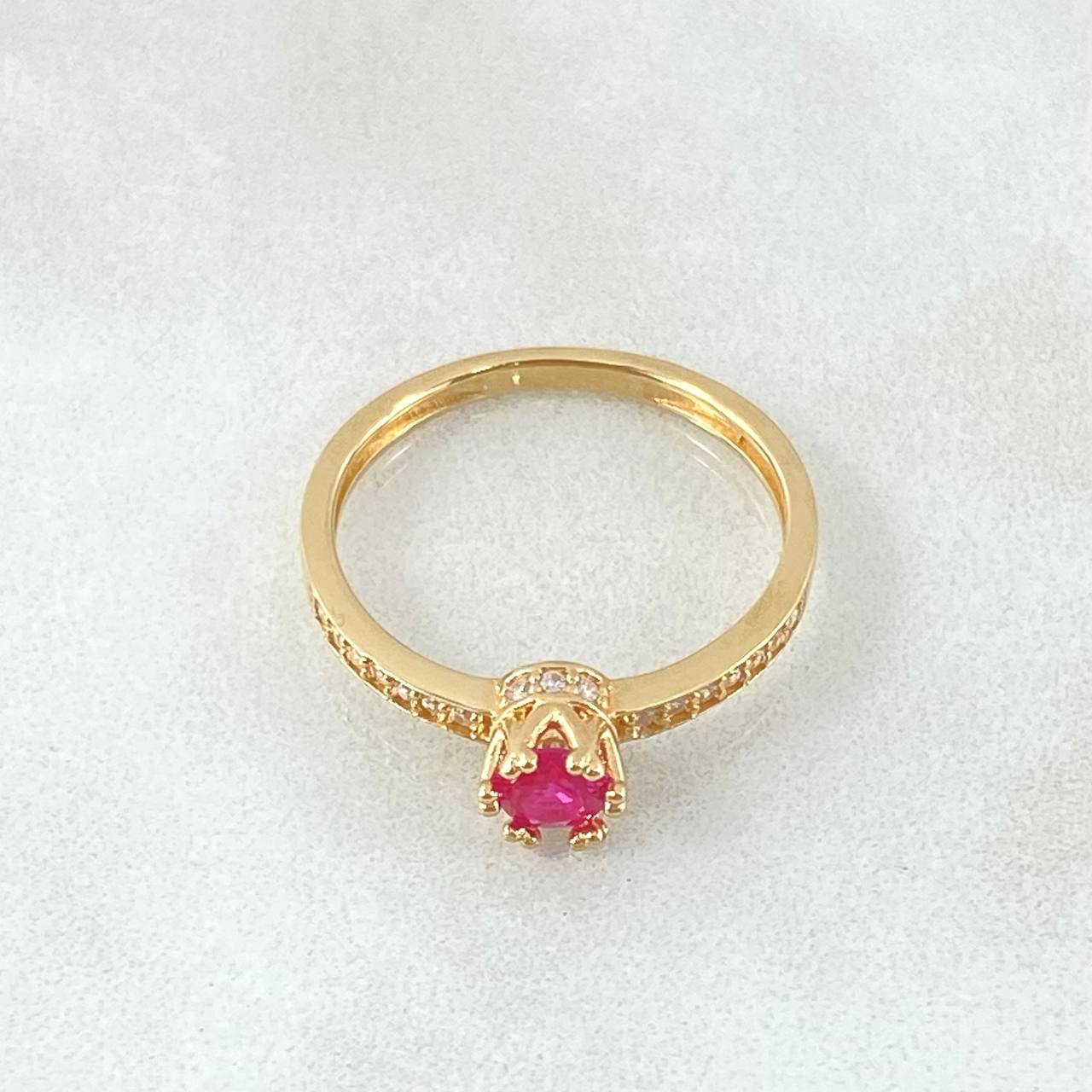 Anillo Solitario Coronado 2.2gr / T9 / Oro 18K *