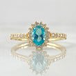 Anillo Solitario Halo Ovalo 2.15gr / T5 1/4 / Oro 18K
