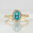 Anillo Solitario Halo Ovalo 2.35gr / T7 3/4 / Oro 18K