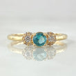 Anillo Solitario Copos Laterales 1.75gr / T7 1/4 / Oro 18K