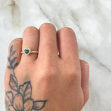 Anillo Solitario Halo Corazón 1.9gr / T9 / Oro 18K