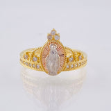 Anillo Corona Milagrosa 3.15gr / T6 3/4 / Tres Oros 18K ©