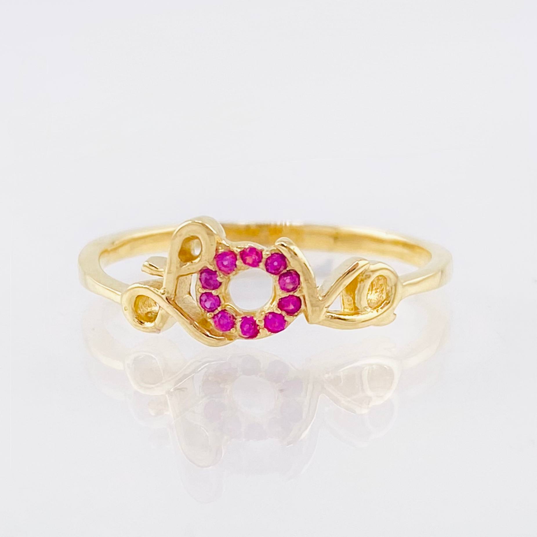 Anillo Love 1.8gr / T7 1/4 / Oro Amarillo 18K