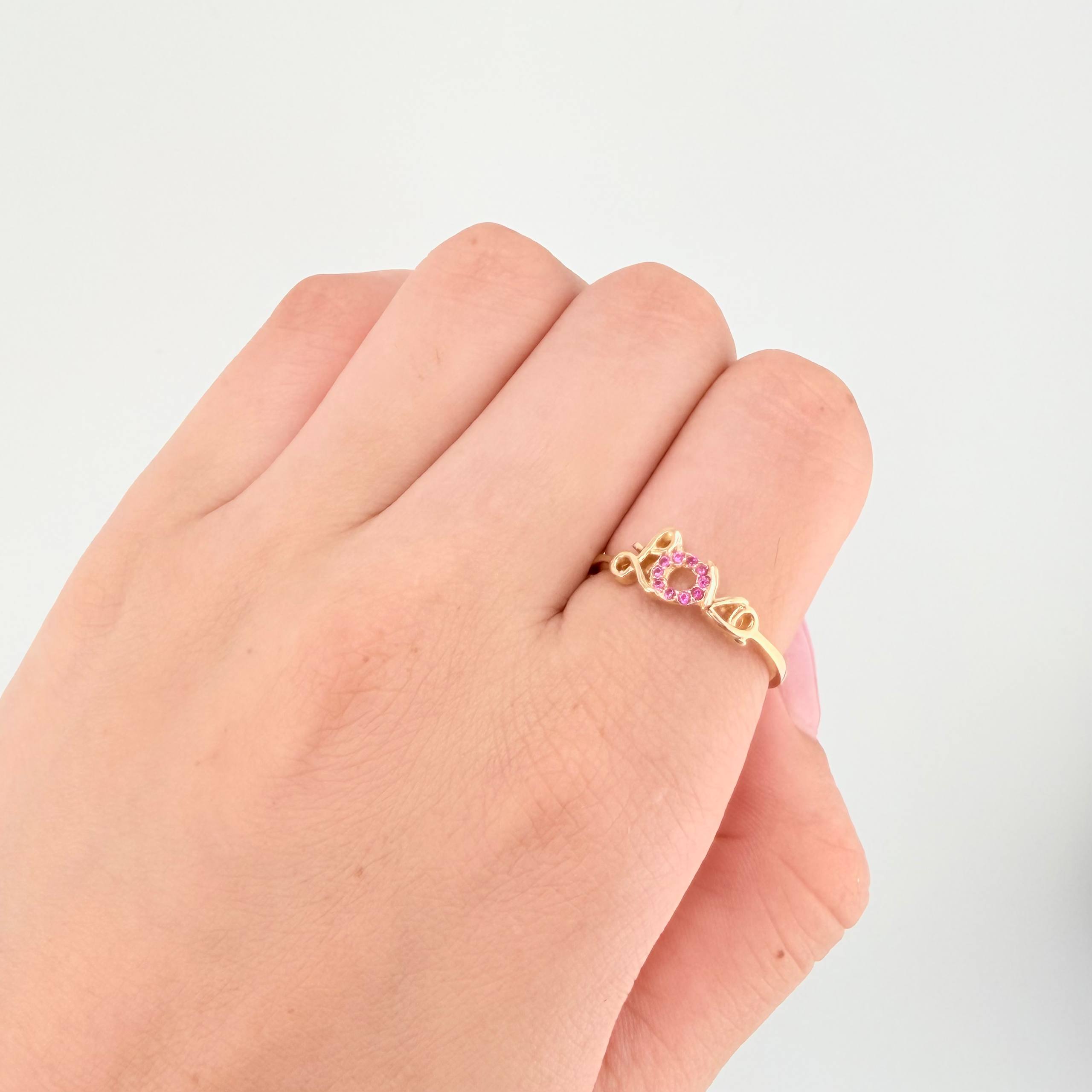 Anillo Love 1.8gr / T7 1/4 / Oro Amarillo 18K