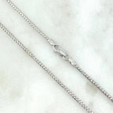 Cadena Franco 15.2gr / 60cm / 2mm Diamantada Oro Blanco +4 ©